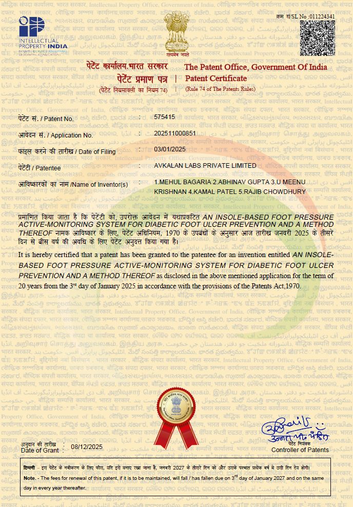 Indian Patent No. 575415 grant certificate