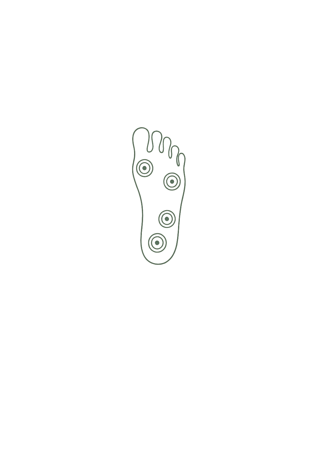Minimal illustration of an insole with pressure-sensing points